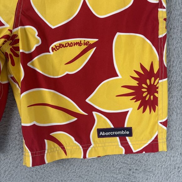 Abercrombie & Fitch Red Yellow Floral Swim Shorts Trunks Mens Size 30 - Picture 3 of 9